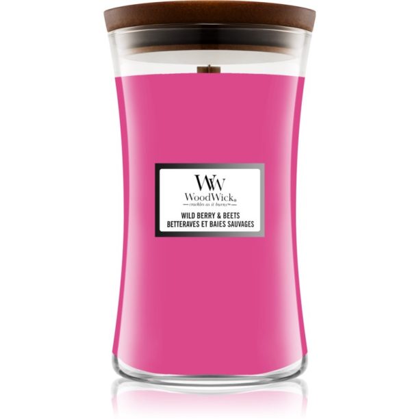 Woodwick Wild Berry & Beets ароматна свещ с дървен фитил 609