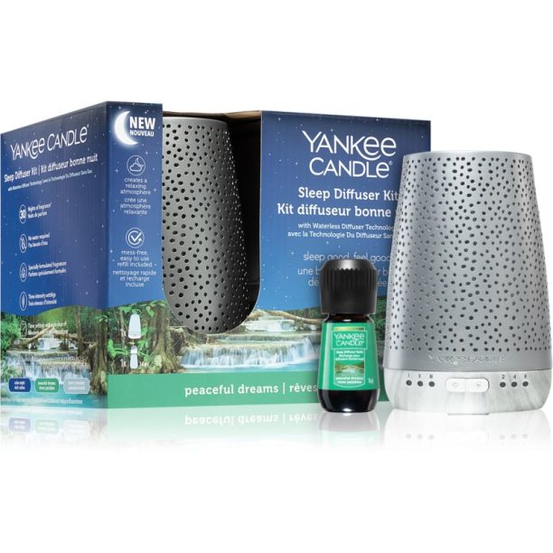 Yankee Candle Sleep Diffuser Kit Silver електрически дифузер + резервен пълнител 1 бр.