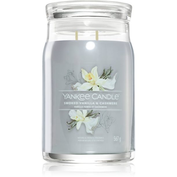 Yankee Candle Smoked Vanilla & Cashmere ароматна свещ Signature 567 гр.