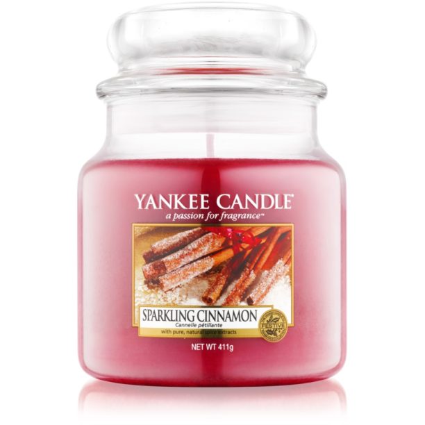 Yankee Candle Sparkling Cinnamon ароматна свещ Classic голяма 411 гр.