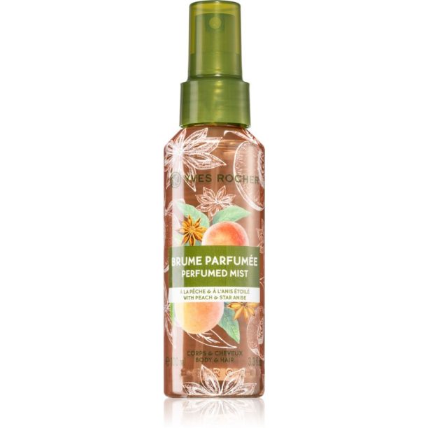 Yves Rocher Peach & Star Anise Парфюмирана мъгла за тяло и коса 100 мл.