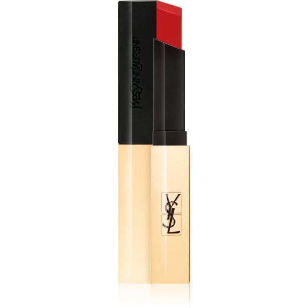 Yves Saint Laurent Rouge Pur Couture The Slim тънко матиращо червило с кожен ефект цвят 28 True Chili 2