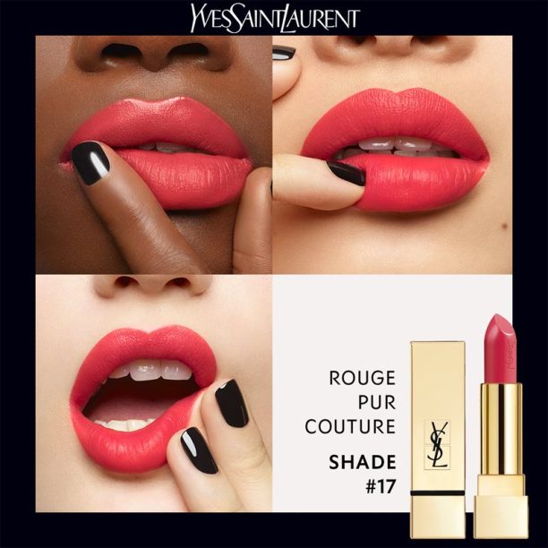 Yves Saint Laurent Rouge Pur Couture червило с хидратиращ ефект цвят 17 Rose Dahlia 3