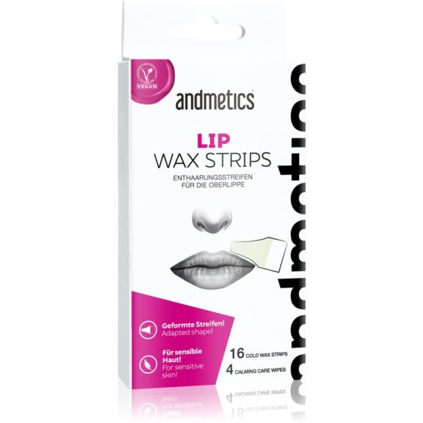 andmetics Wax Strips Lip восъчни ленти за депилация на горната устна 16 бр. на ниска цена