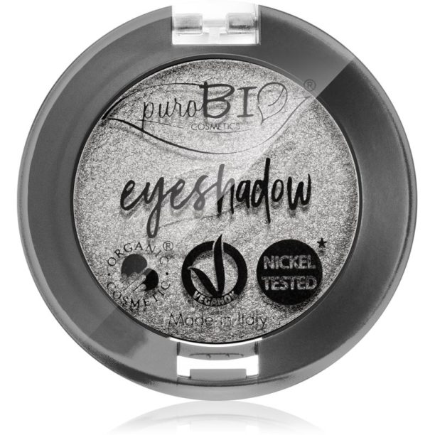 puroBIO Cosmetics Compact Eyeshadows сенки за очи цвят 23 Silver 2