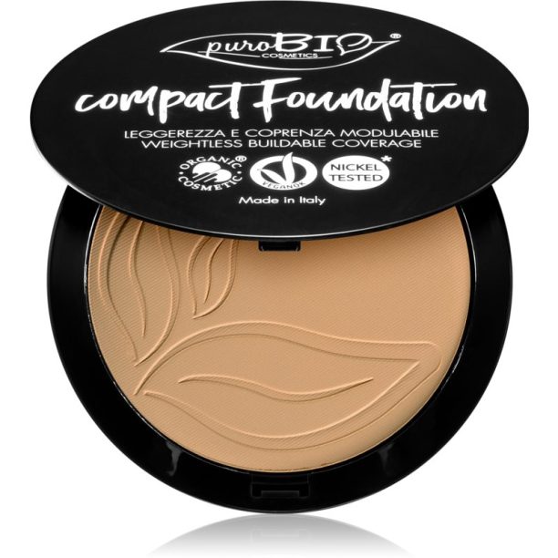 puroBIO Cosmetics Compact Foundation компактна пудра SPF 10 цвят 03 9 гр.