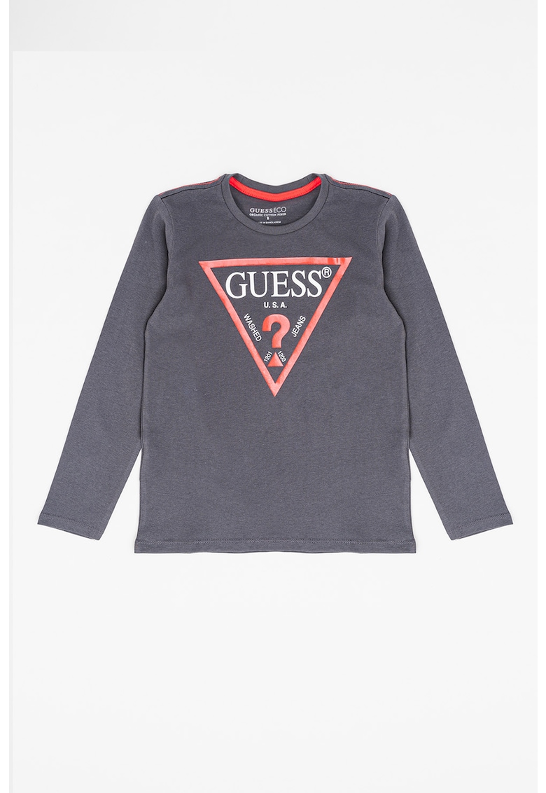 Блуза от органичен памук лого GUESS JEANS