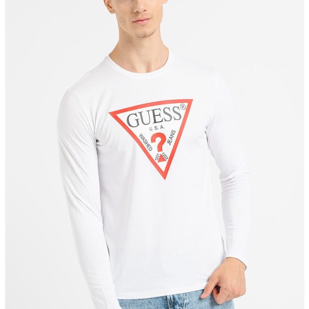 Памучна блуза по тялото с лого GUESS JEANS