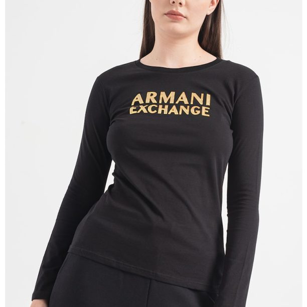 Блуза с метално лого ARMANI EXCHANGE