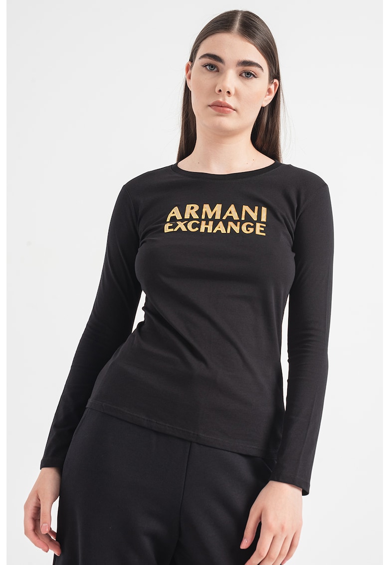 Блуза с метално лого ARMANI EXCHANGE