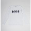 Блуза с овално деколте и контрастно лого BOSS Kidswear