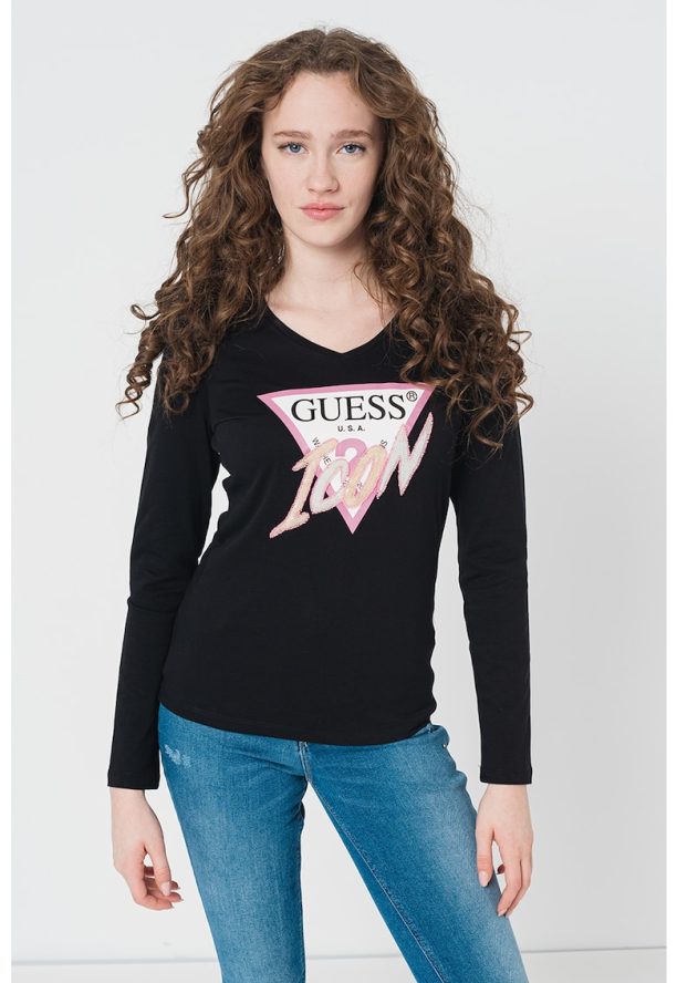 Блуза с шпиц и лого GUESS JEANS