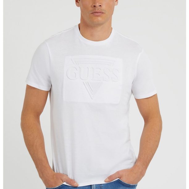 Вталена тениска от органичен памук GUESS JEANS