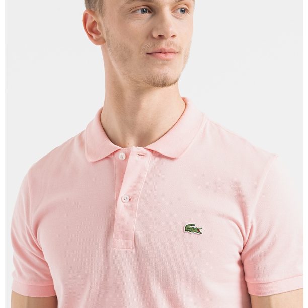 Вталена тениска от пике с яка Lacoste