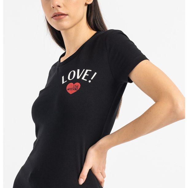 Вталена тениска с лого Love Moschino