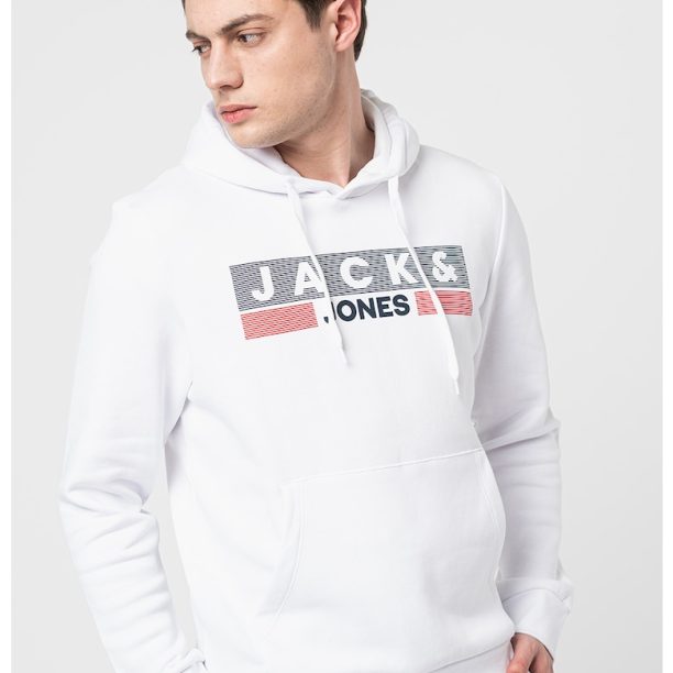 Дълго худи Corp с джоб кенгуру и лого Jack  Jones