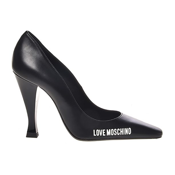 Кожени обувки с остър връх и лого Love Moschino