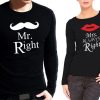 Комплект блузи за влюбени  Mr Right - Mrs Awlays Right