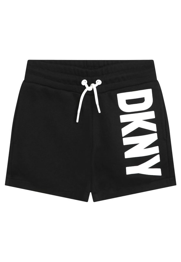 Къс панталон с висока талия и лого DKNY