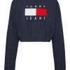 Къс пуловер с плетка осморка Tommy Jeans