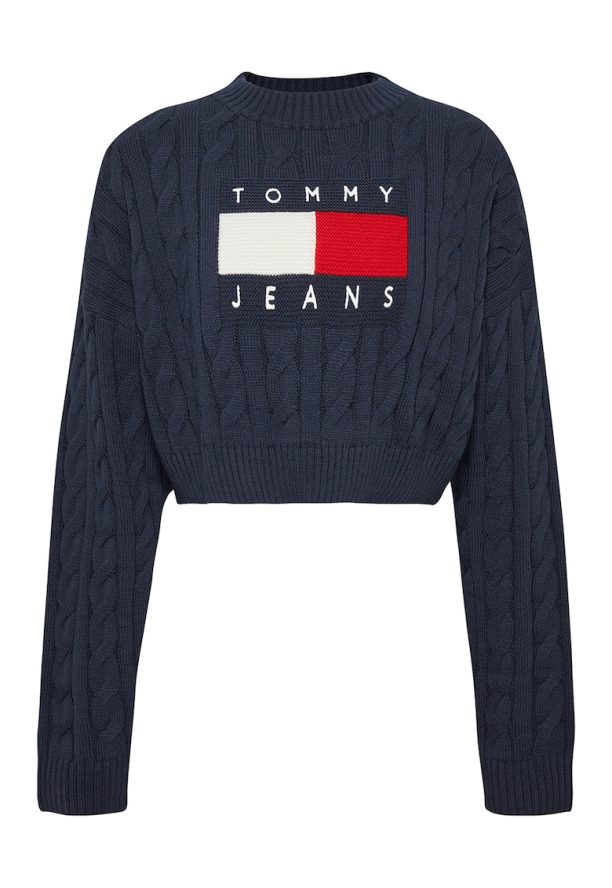 Къс пуловер с плетка осморка Tommy Jeans