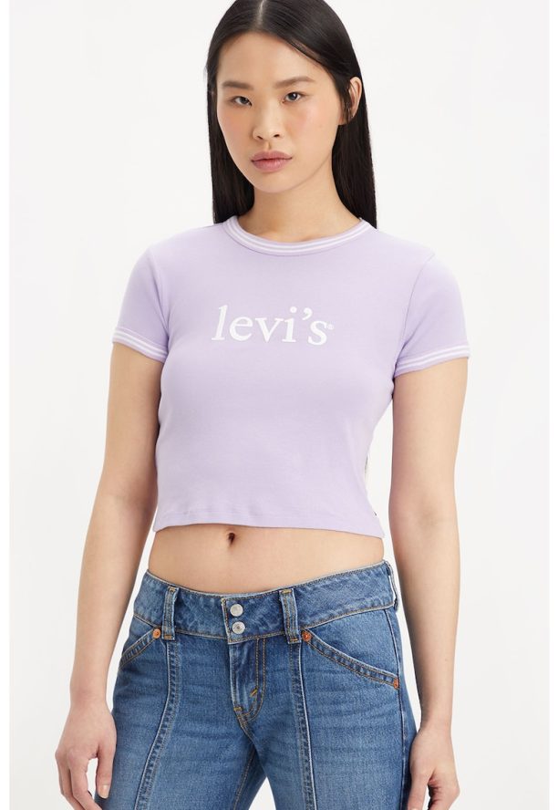 Къса тениска по тялото с лого Levis