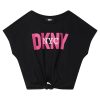 Къса тениска с възел DKNY