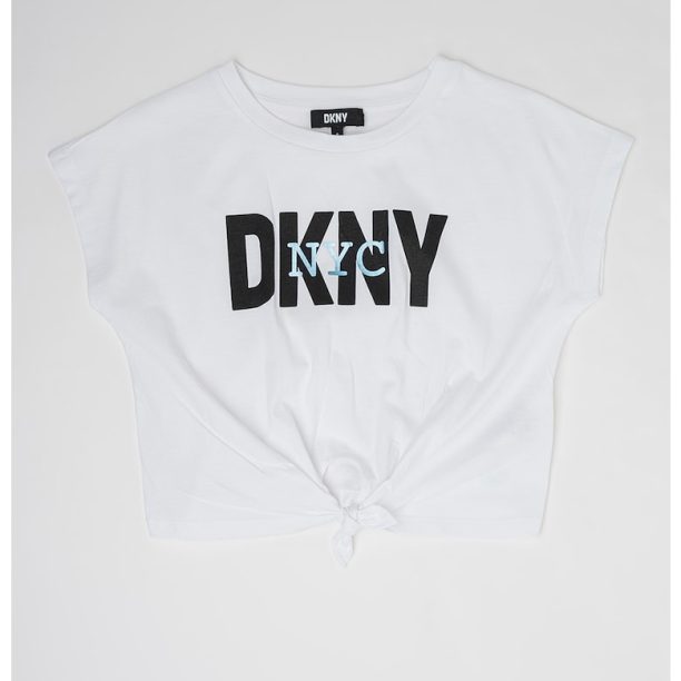 Къса тениска с възел DKNY