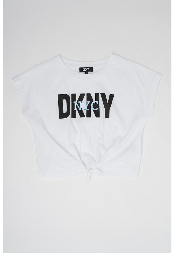 Къса тениска с възел DKNY