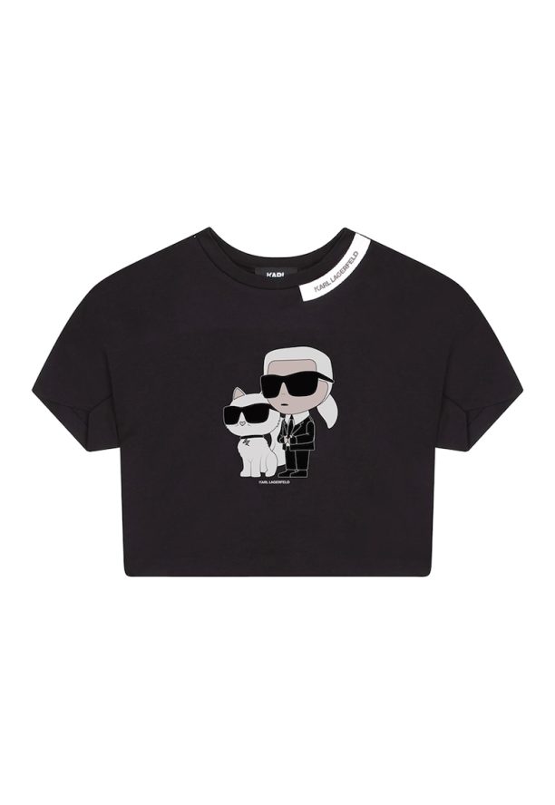 Къса тениска с модал KARL LAGERFELD KIDS