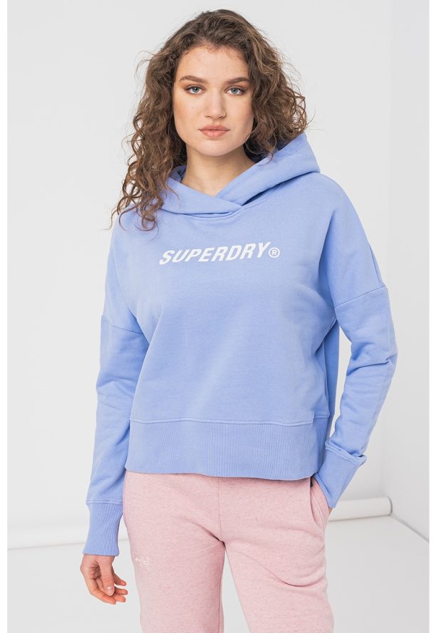 Късо худи с принт и лого SUPERDRY