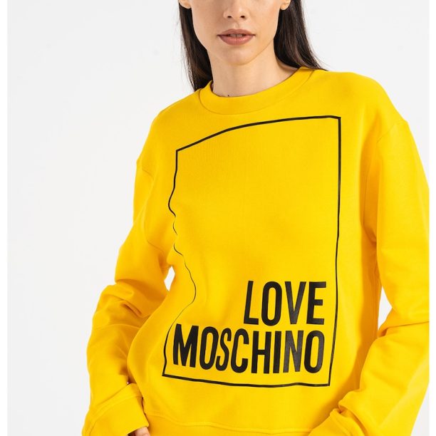 Памучен суитшърт на лога Love Moschino