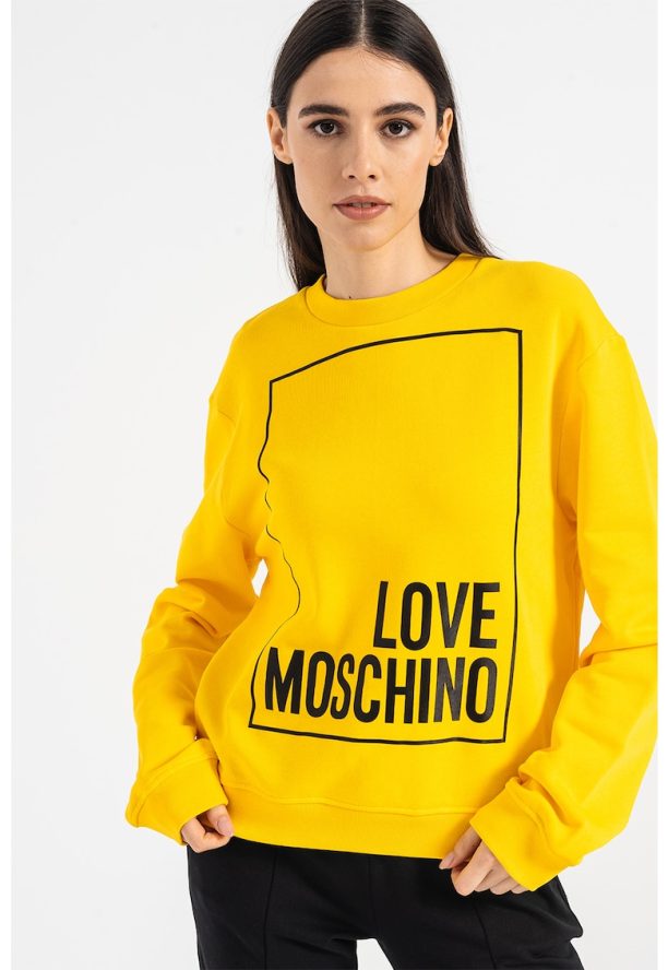 Памучен суитшърт на лога Love Moschino