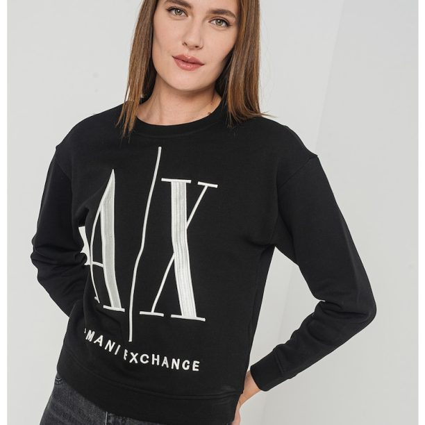 Памучен суитшърт с бродирано лого ARMANI EXCHANGE