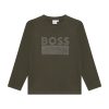 Памучна блуза на лога BOSS Kidswear