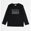 Памучна блуза на лога BOSS Kidswear