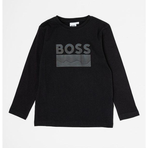 Памучна блуза на лога BOSS Kidswear