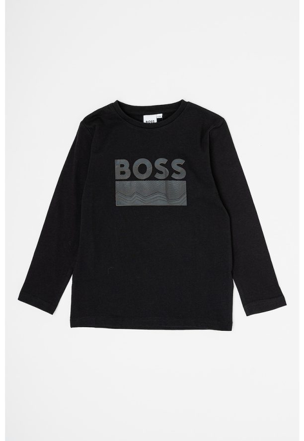 Памучна блуза на лога BOSS Kidswear