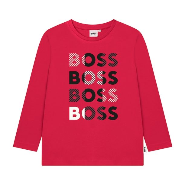 Памучна блуза с лого BOSS Kidswear