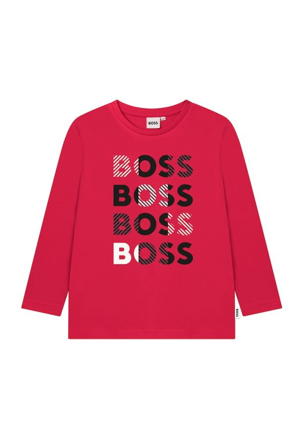 Памучна блуза с лого BOSS Kidswear