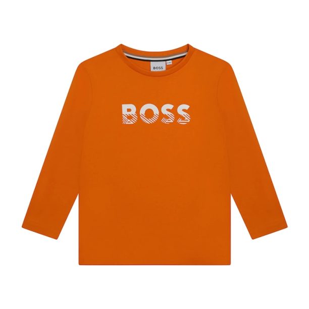 Памучна блуза с лого BOSS Kidswear