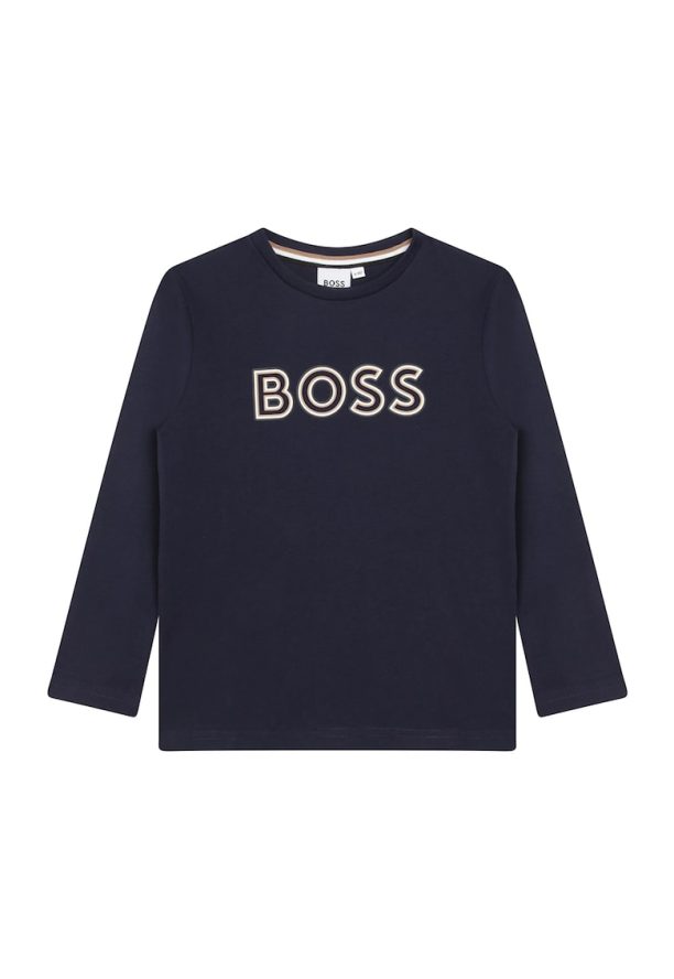 Памучна блуза с лого BOSS Kidswear