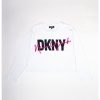 Памучна блуза с лого DKNY