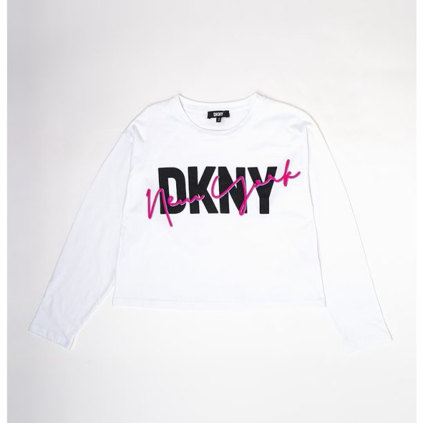 Памучна блуза с лого DKNY