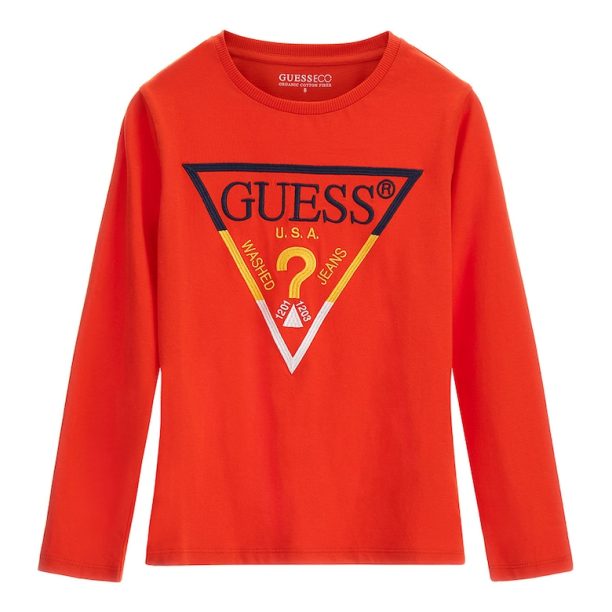 Памучна блуза с лого GUESS JEANS