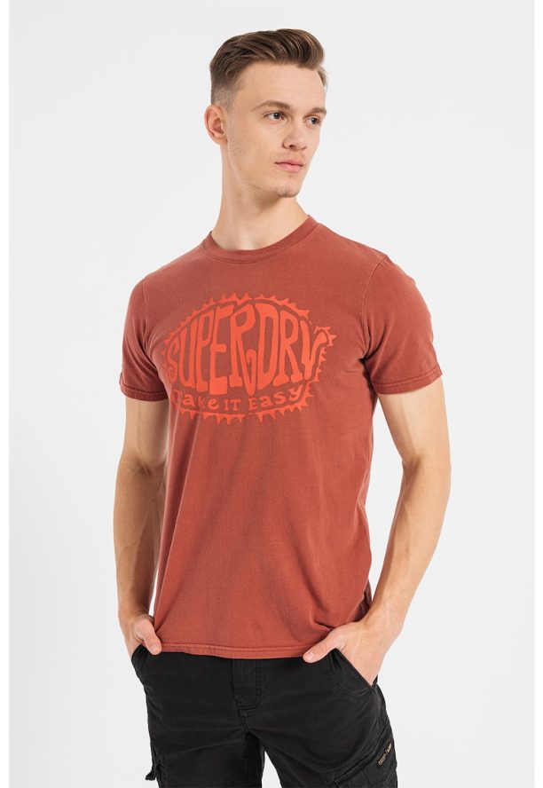 Памучна тениска Vintage Pisych Rock с лого SUPERDRY