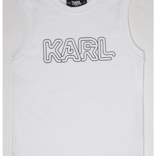 Памучна тениска без ръкави KARL LAGERFELD KIDS