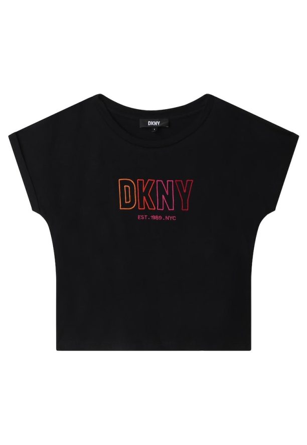 Памучна тениска с бродирано лого DKNY