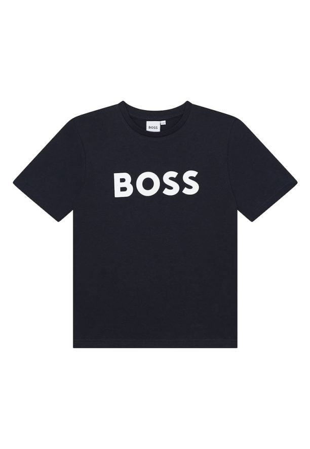 Памучна тениска с контрастно лого BOSS Kidswear