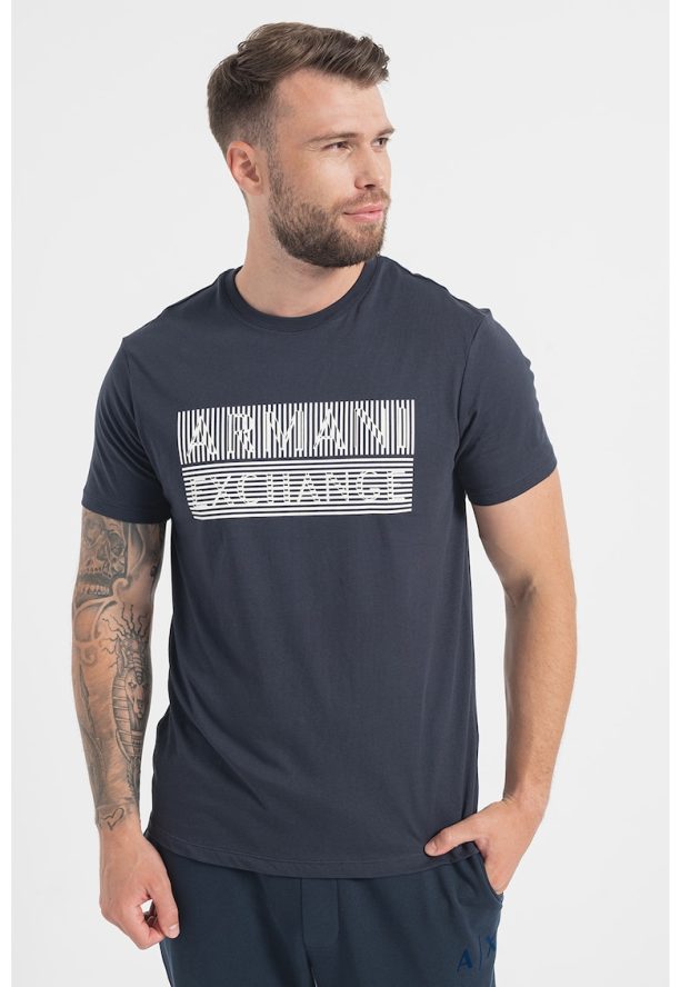 Памучна тениска с лога ARMANI EXCHANGE